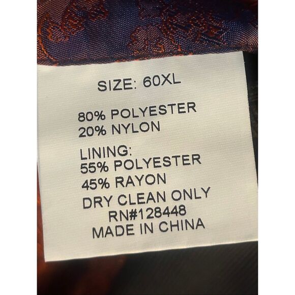 Afazzy Charcoal Square Weave Sport Coat Blazer Jacket NWT READ Size 60XL (5676) - Picture 6 of 8